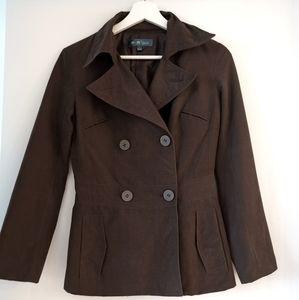 Vintage Short Brown Trench Coat